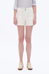 White High Rise Shorts