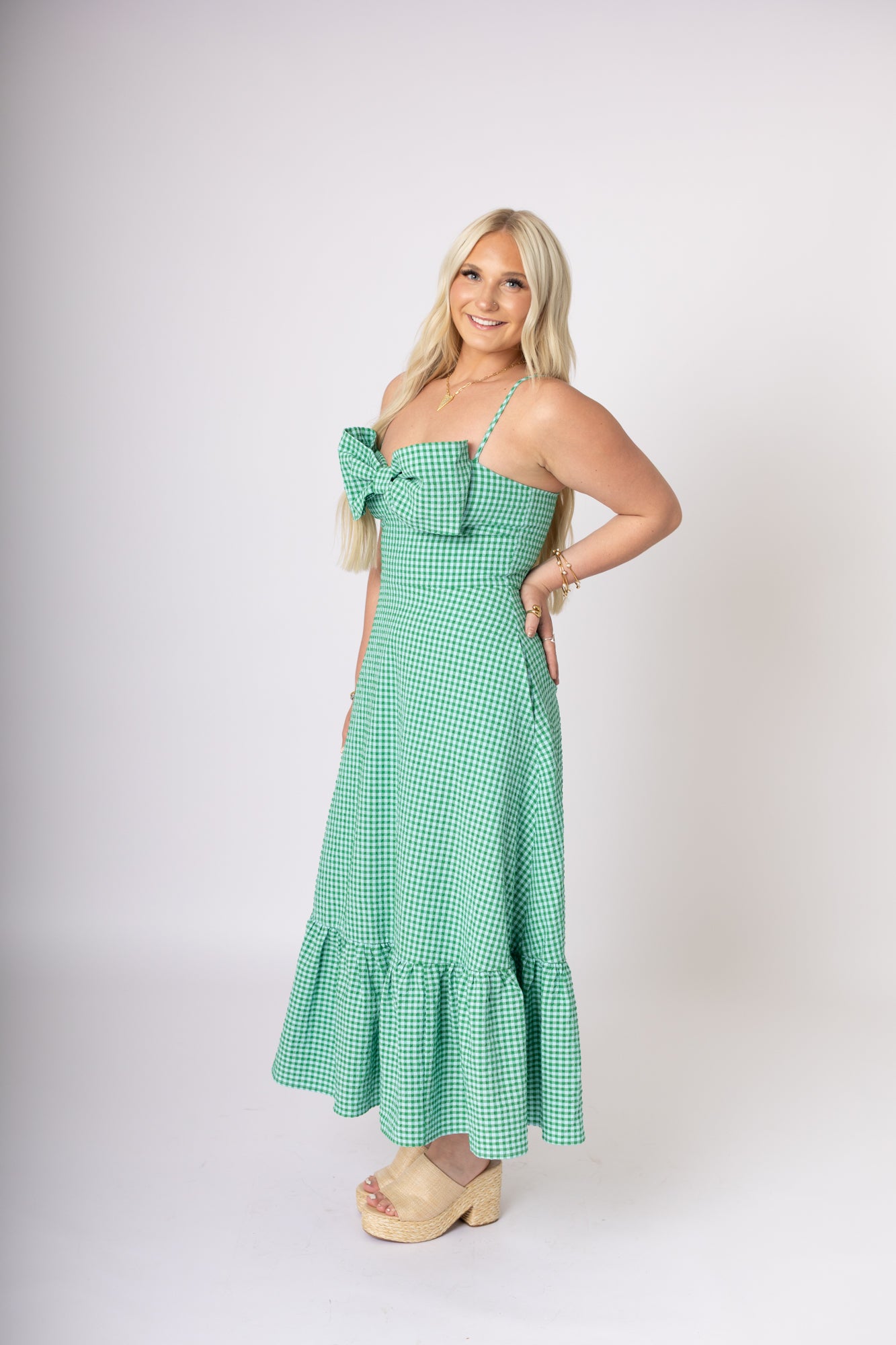 Green Bow Gingham
