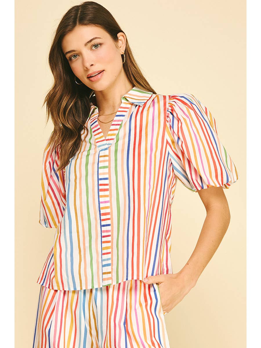 Rainbow Stripe Blouse