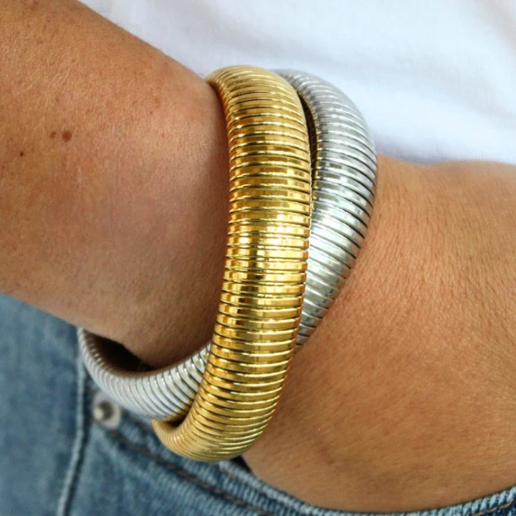 two tone twisted bracelet