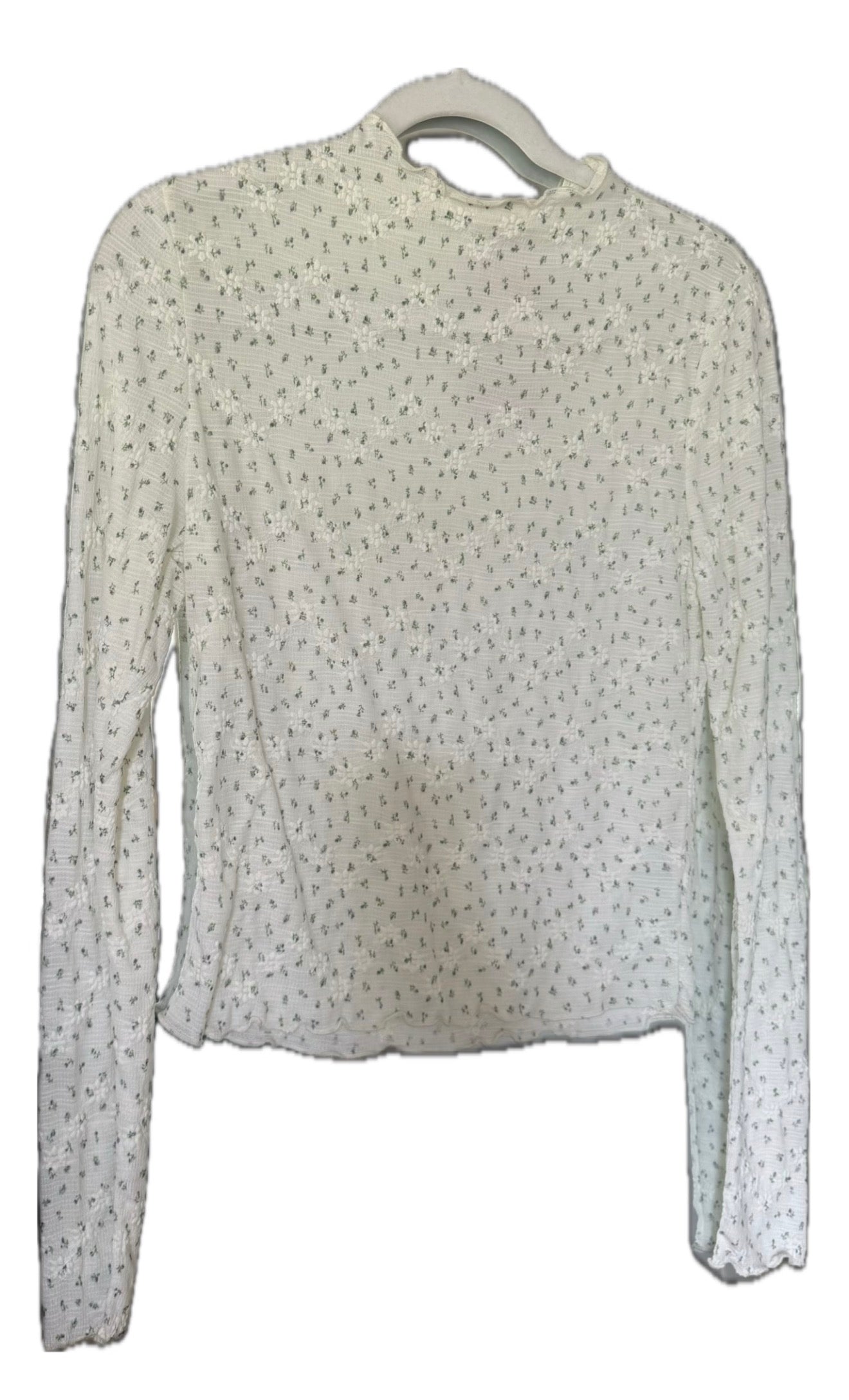 Ivory Floral Mesh Top