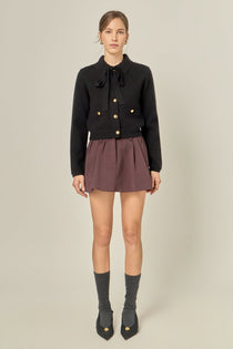Black Detachable Bow Cardigan