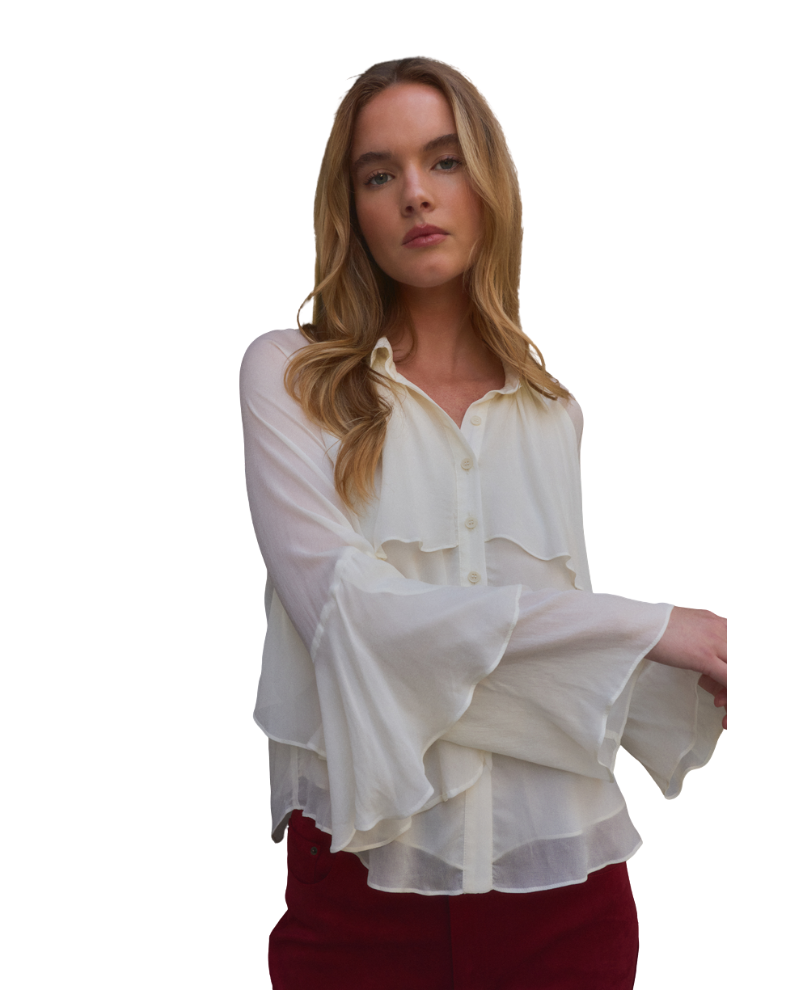 Cream Wilfred Ruffle Top