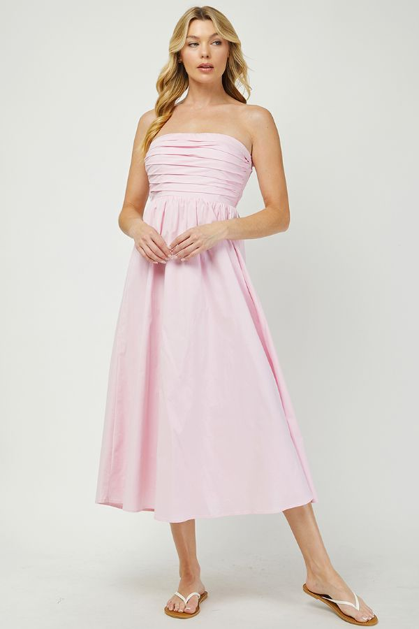 Pink Strapless Maxi Dress
