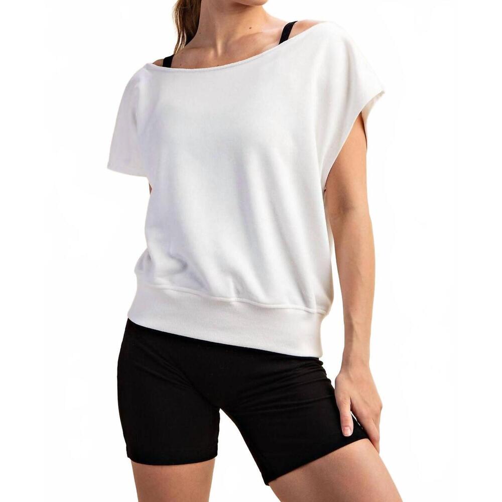 White Terry Off Shoulder Top