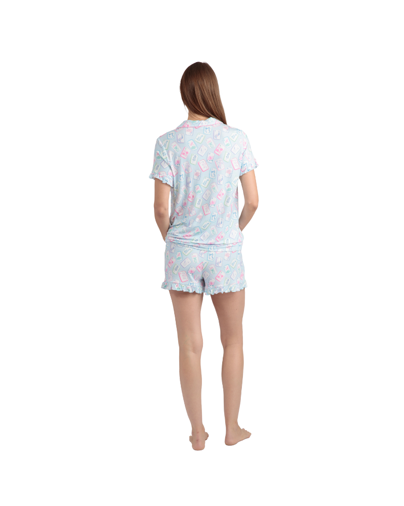 Oh Mahjong Ruffle Short Pajama Set