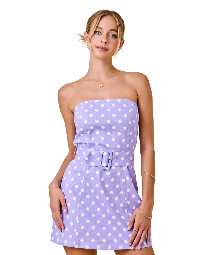 Lavender Polka Dot Mini Dress