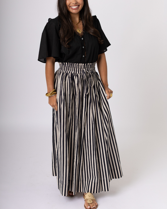 Black and White Striped Skirt