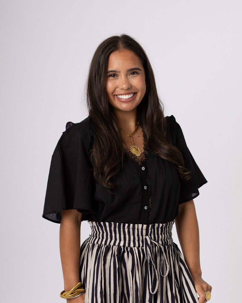 Black and White Striped Skirt