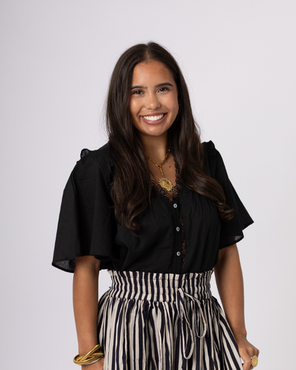 Black and White Striped Skirt