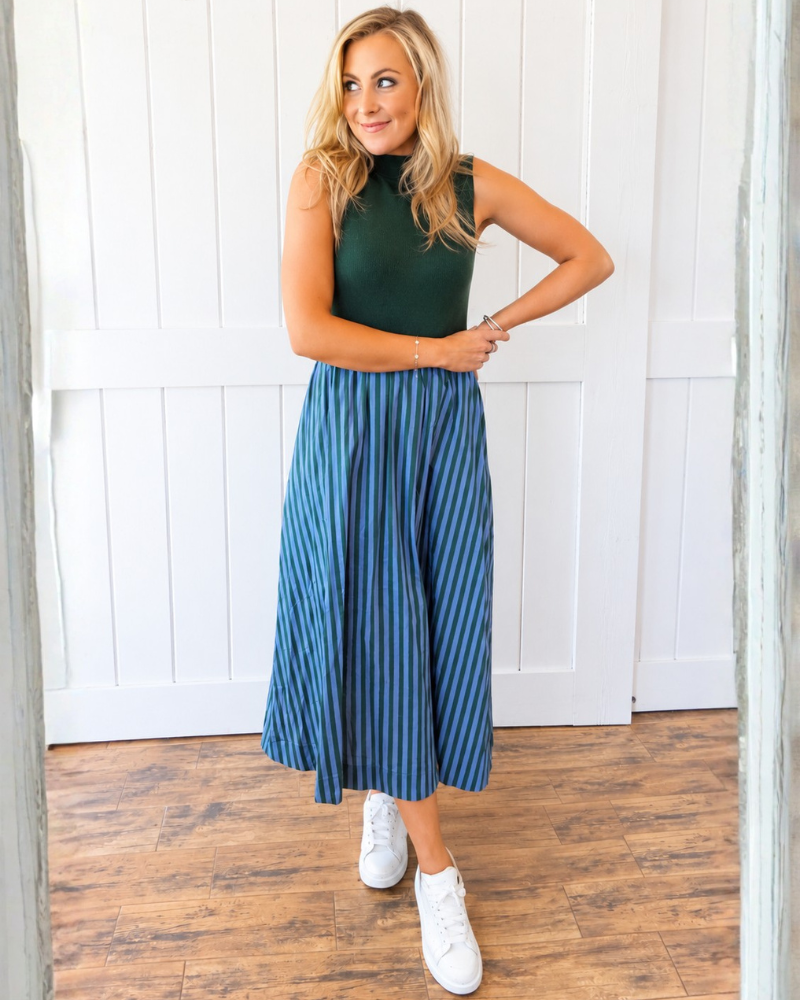 Green Striped Maxi Dress