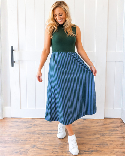 Green Striped Maxi Dress