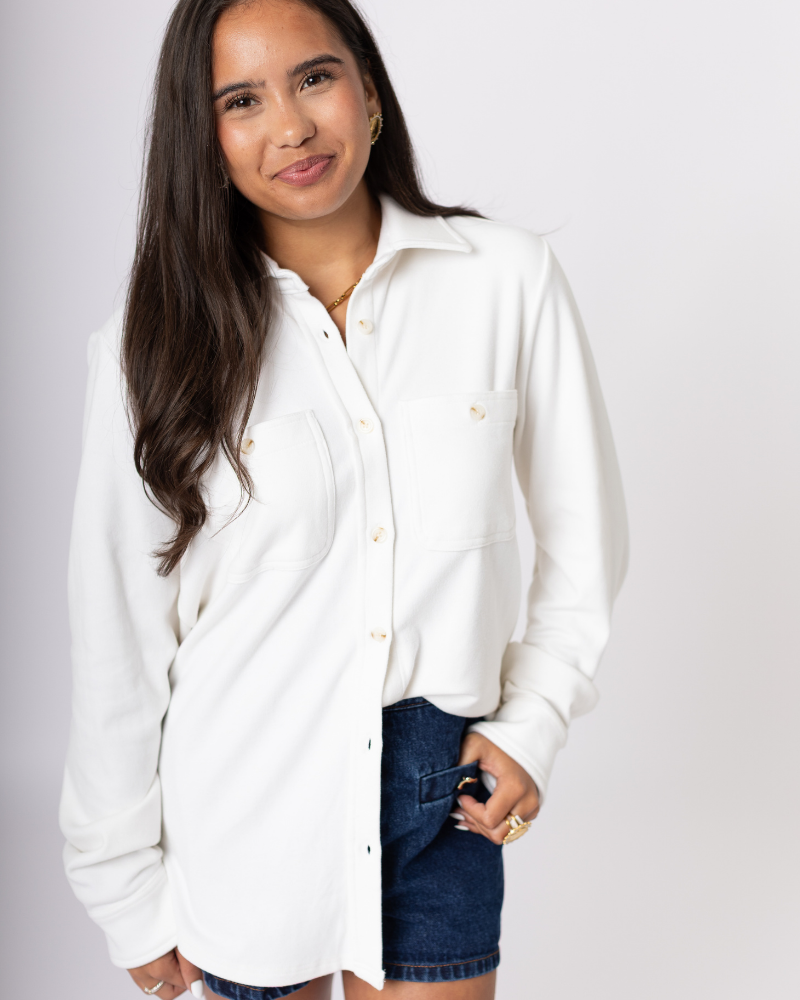 White Super Soft Button Up