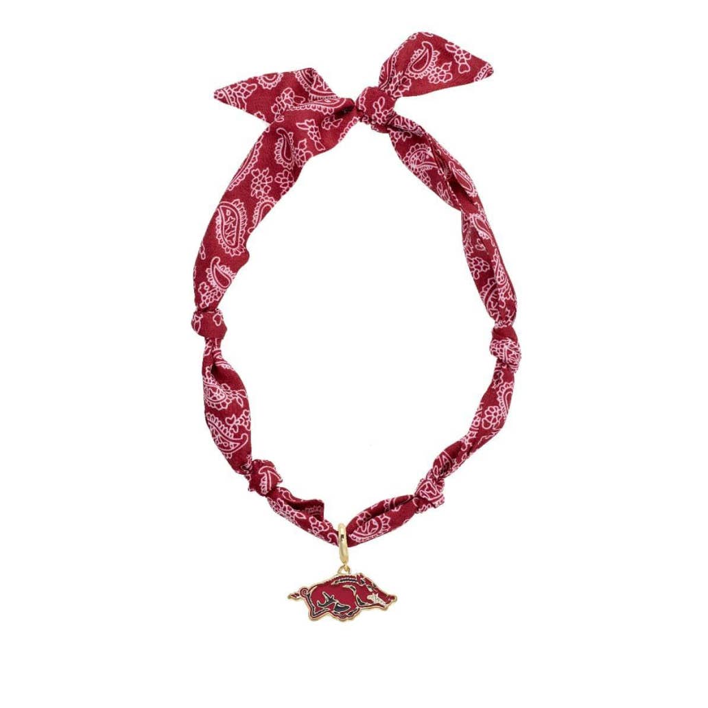 Arkansas Logo Bandana Scarf Necklace