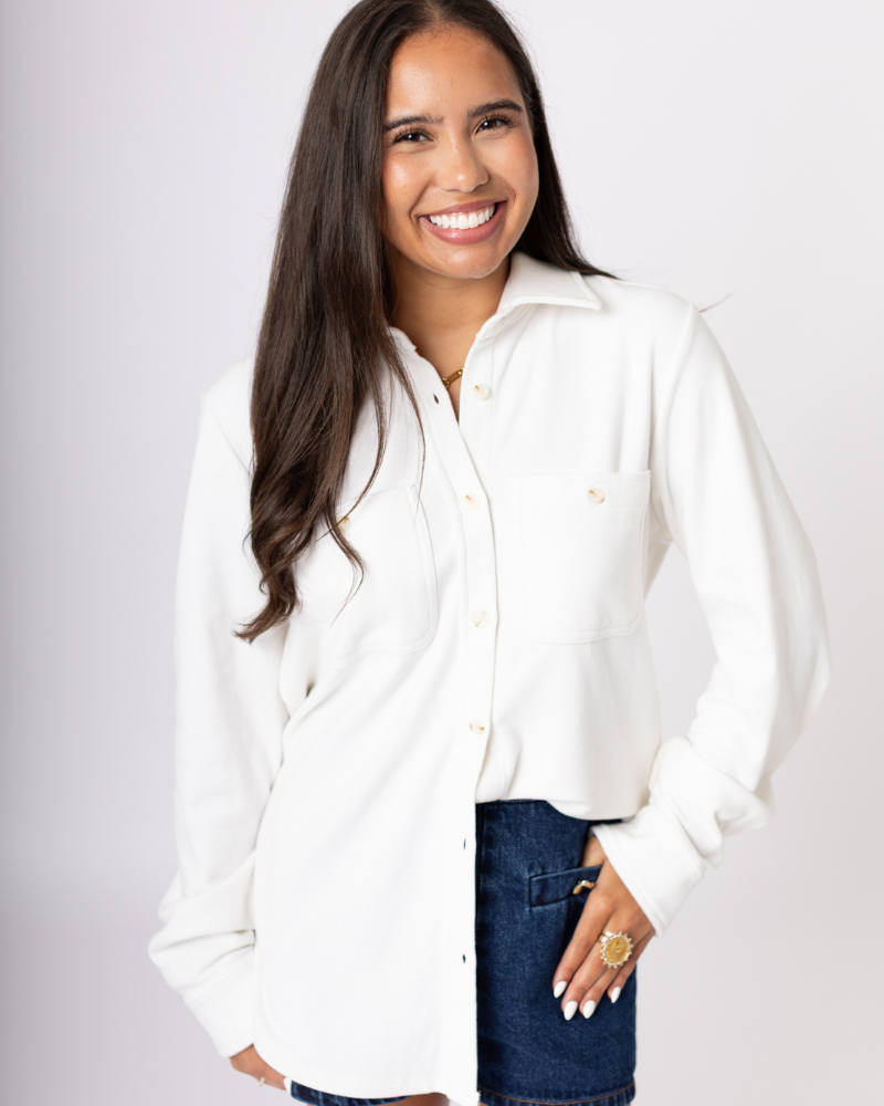 White Super Soft Button Up