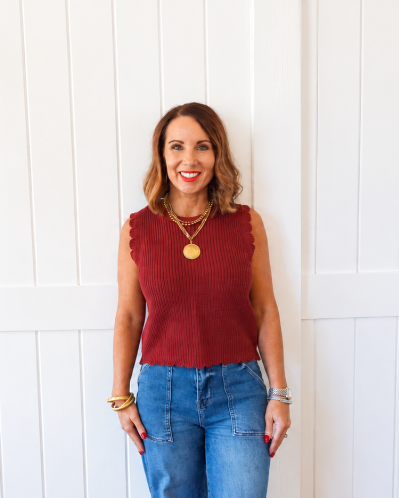 Burgundy Sweater Tank
