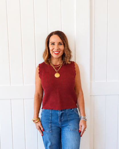 Burgundy Sweater Tank