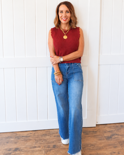 Burgundy Sweater Tank