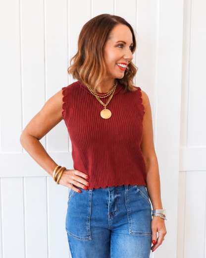 Burgundy Sweater Tank