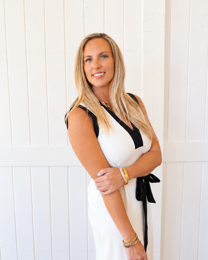 Black/White Color Block Tie Dress