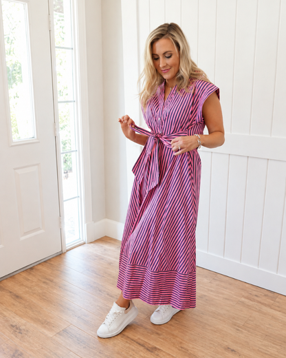 Pink/Blue Midi Dress