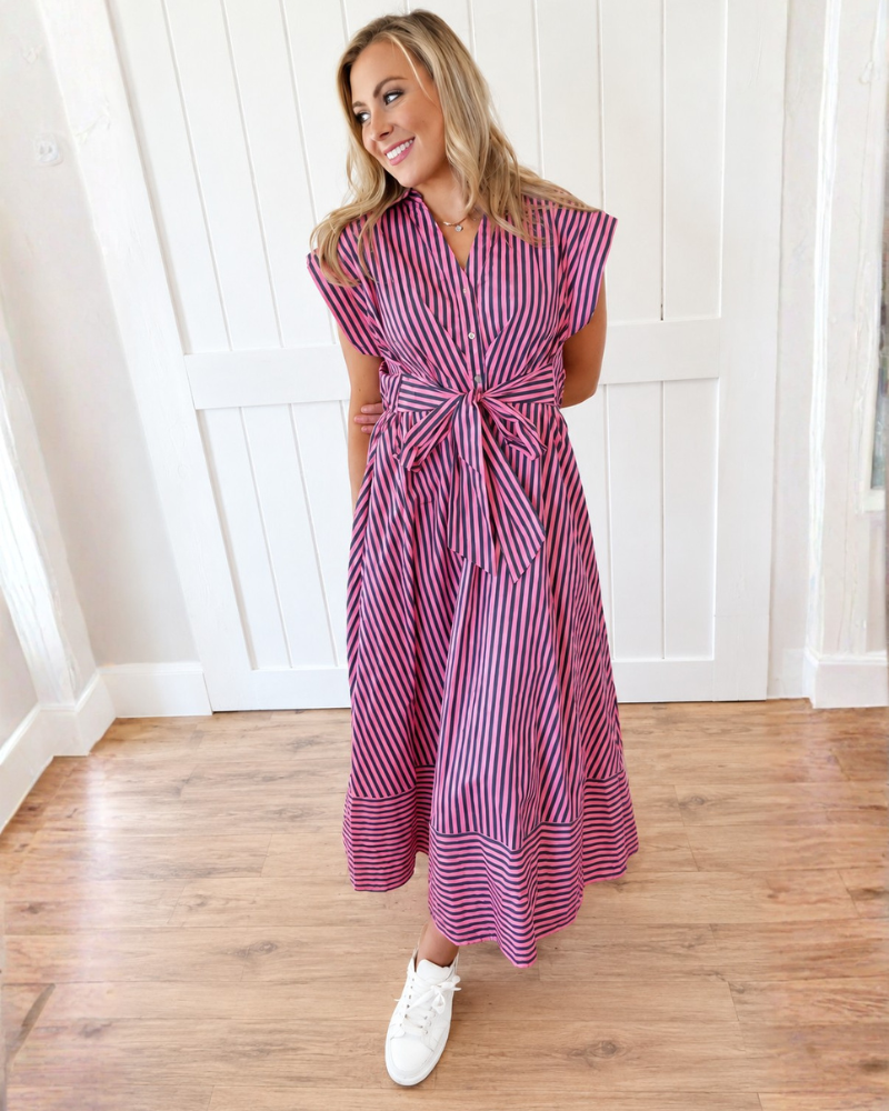 Pink/Blue Midi Dress
