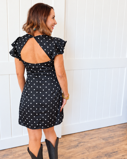 Black/White Polka Mini Dress