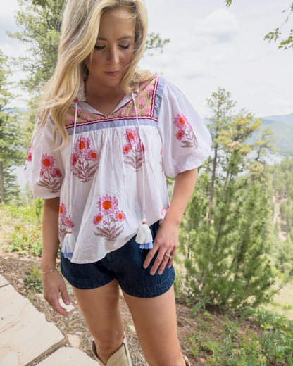 Puff Sleeve Floral Top
