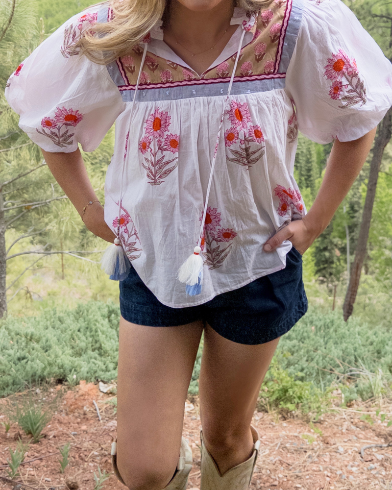 Puff Sleeve Floral Top