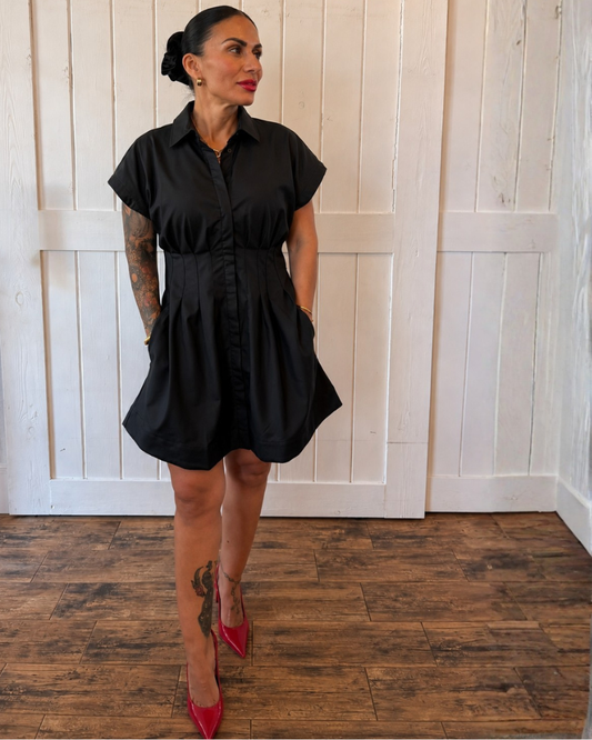 Black Leather Corset Dress