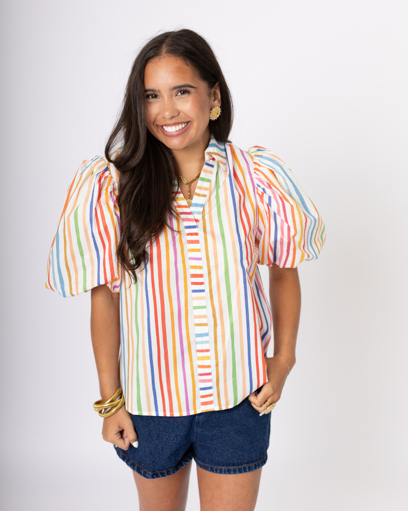 Rainbow Stripe Blouse
