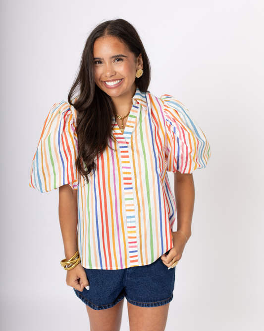 Rainbow Stripe Blouse