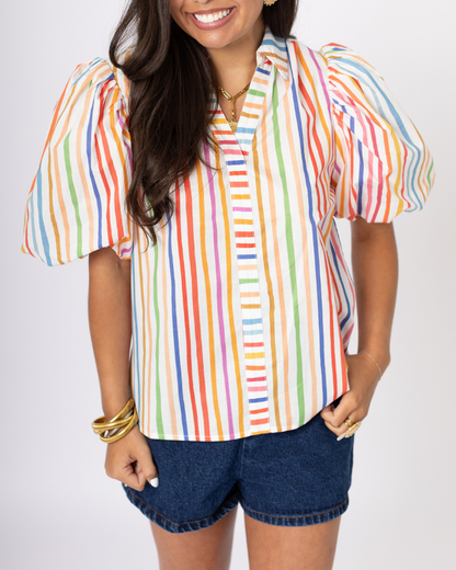 Rainbow Stripe Blouse