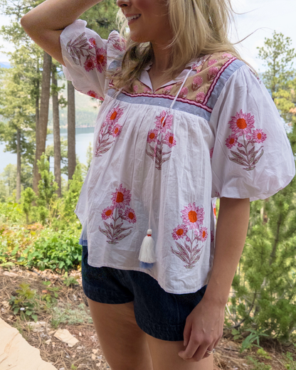 Puff Sleeve Floral Top