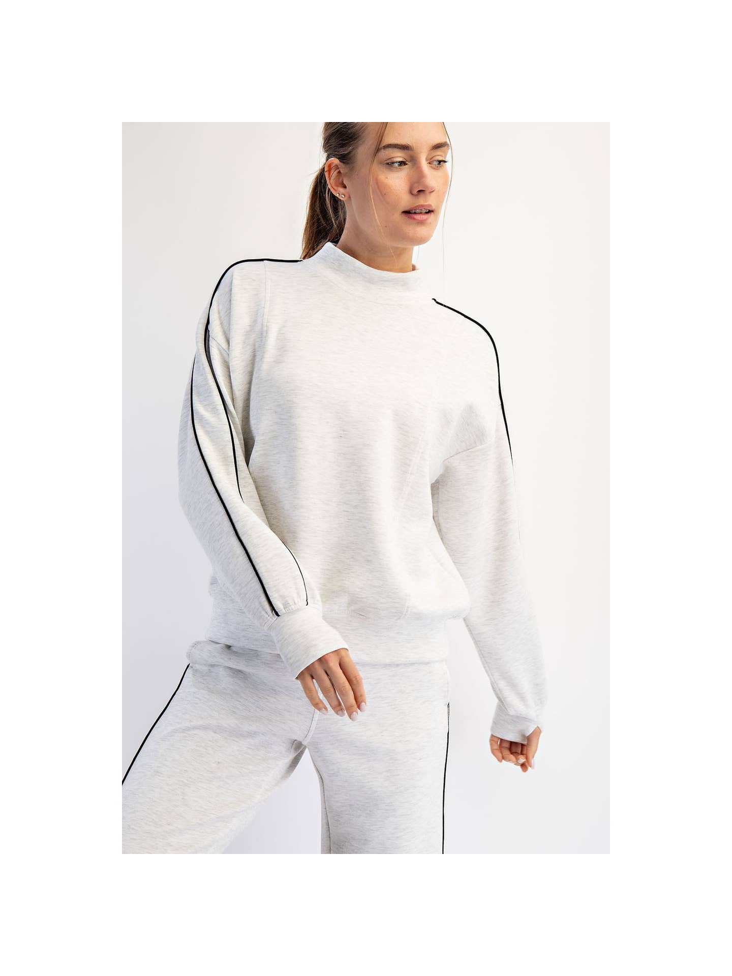 Gray Scuba Piping Top
