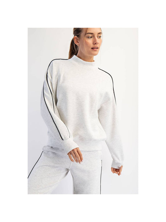 Gray Scuba Piping Top