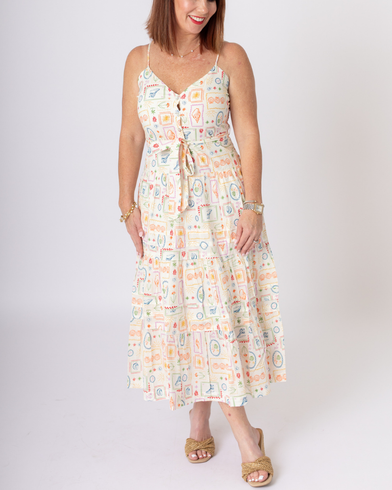 Shell Printed Midi Dress