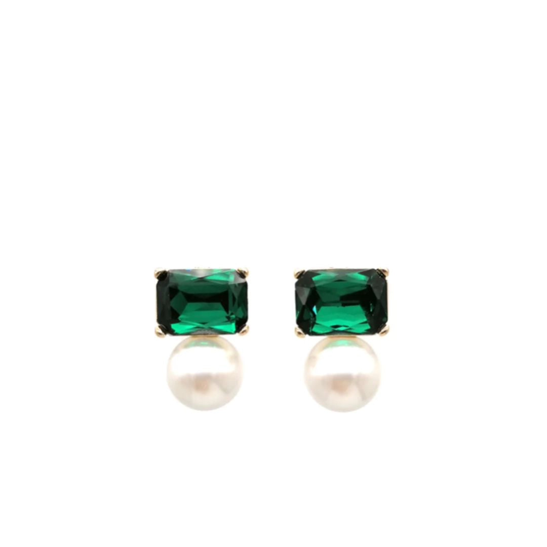 Emerald and Pearl Earrings