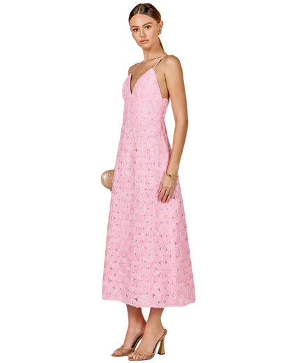 Pink Lace Maxi Dress