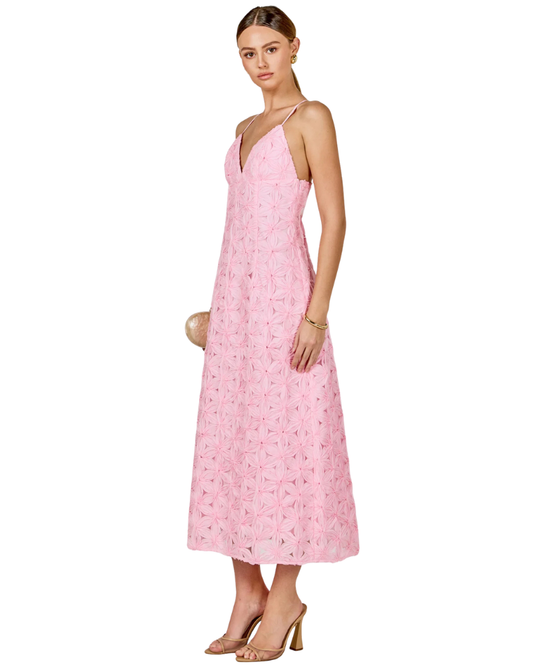 Pink Lace Maxi Dress