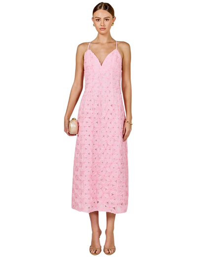 Pink Lace Maxi Dress