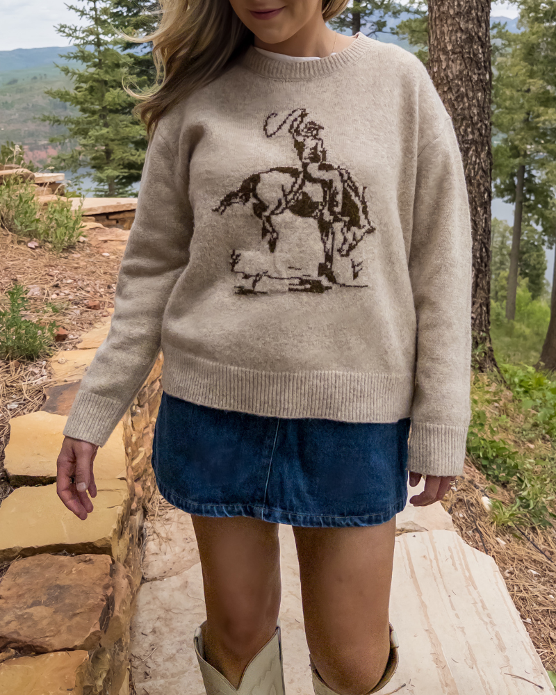 Cream Cowboy Pinch Sweater