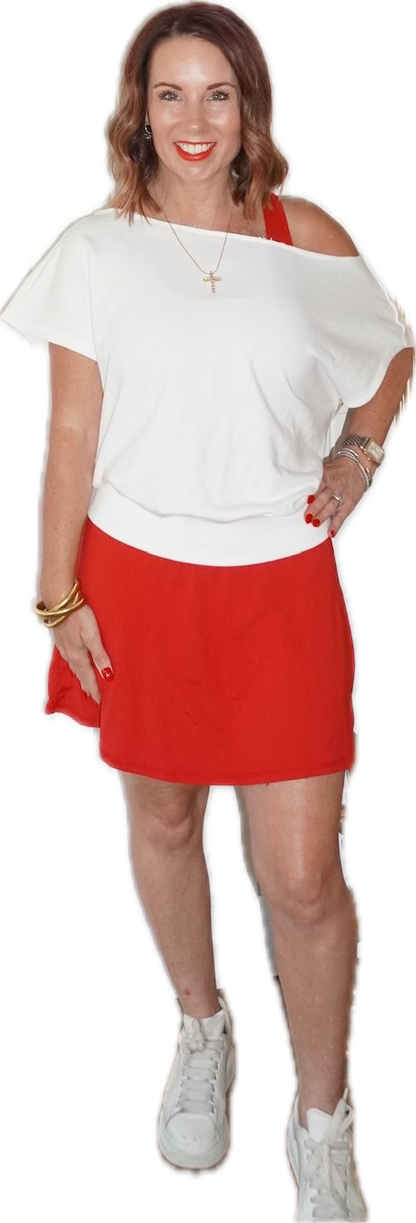 White Terry Off Shoulder Top