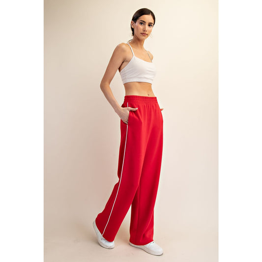 Red Scuba Piping Pant