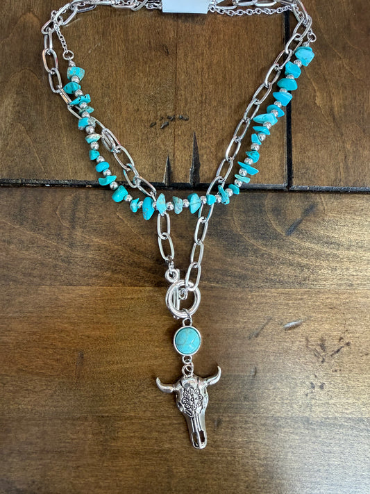 Skull Double Layer Necklace