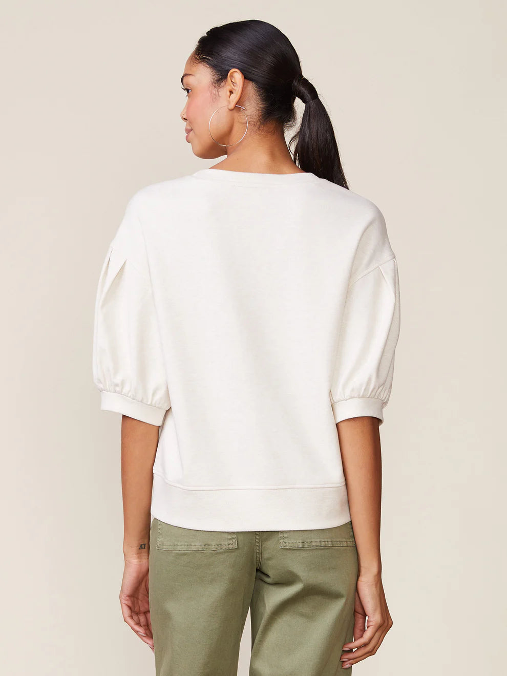White Twill Pullover