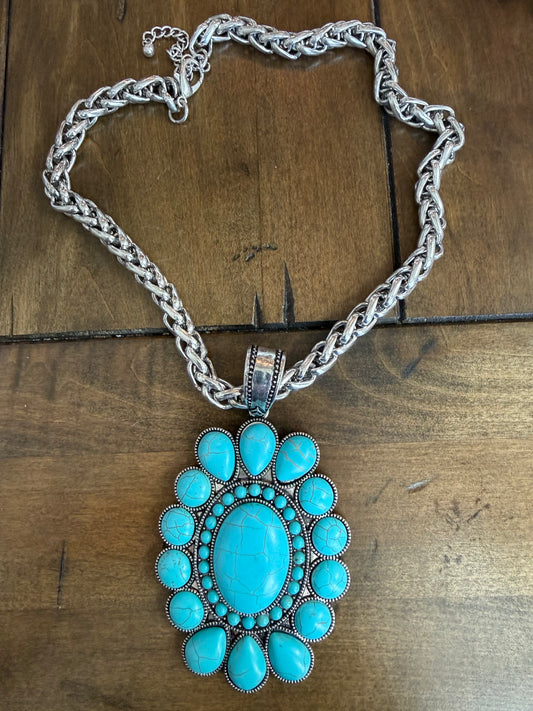Turquoise Medallion Necklace