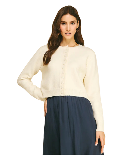 Cream Button Down Cardigan
