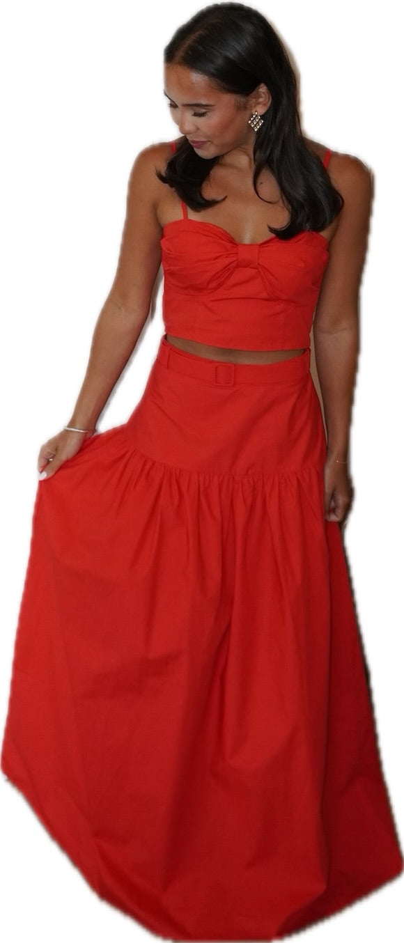 Red Sweetheart Skirt Set