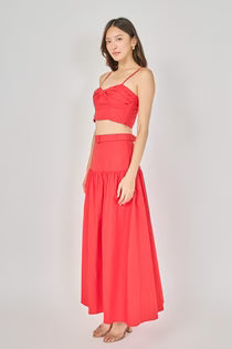 Red Sweetheart Skirt Set